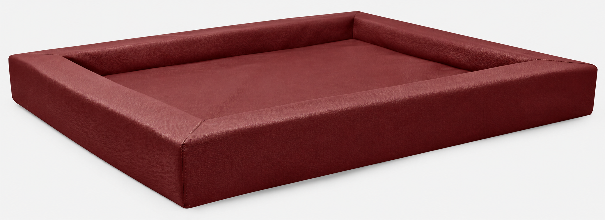 Hundebett Compact Kunstleder in Weinrot