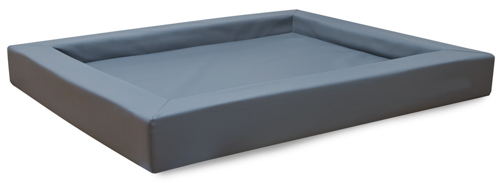 Hundebett Compact Kunstleder in Grau