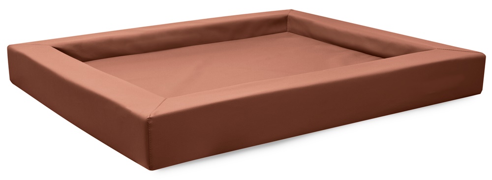 Hundebett Compact Kunstleder in Hellbraun