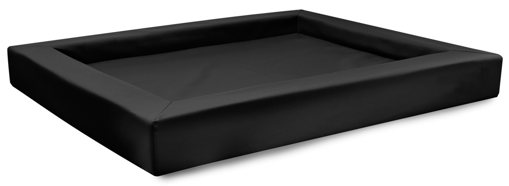 Hundebett Compact Kunstleder in Schwarz