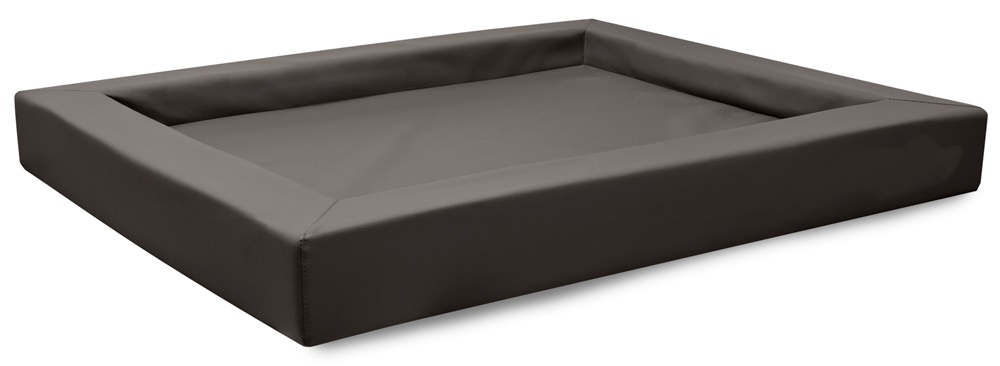 Hundebett Compact Kunstleder in Dunkel-Taupe