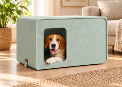 Salbeigrüne SONNO Schallschutzbox für Hunde
